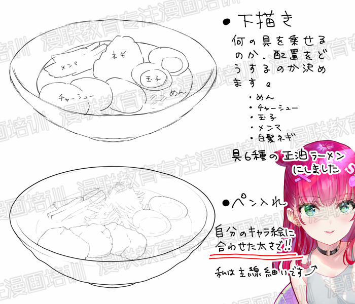 如何绘制漫画中美味的食物