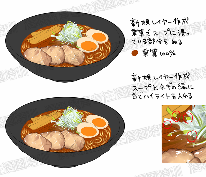 如何绘制漫画中美味的食物