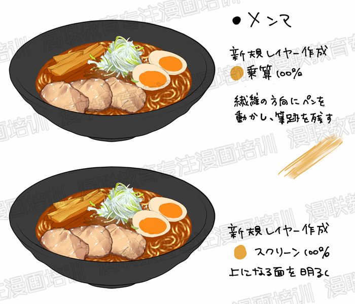 如何绘制漫画中美味的食物