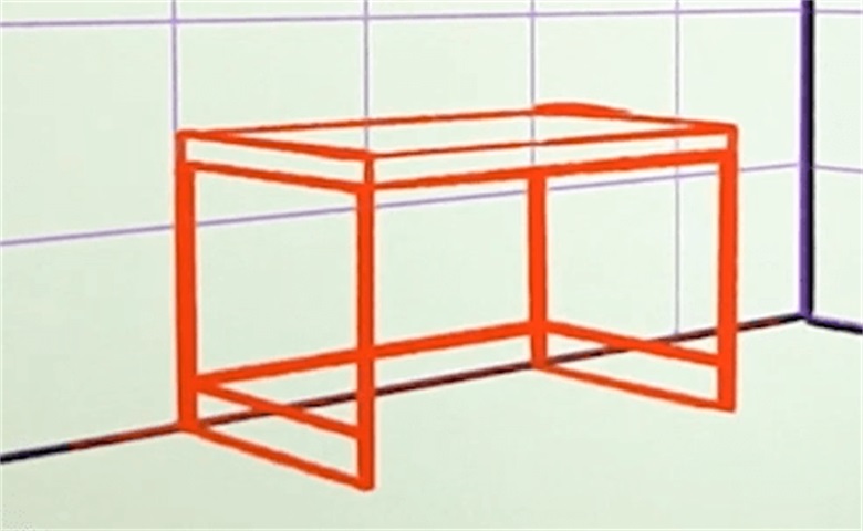 使用两点透视绘制室内！