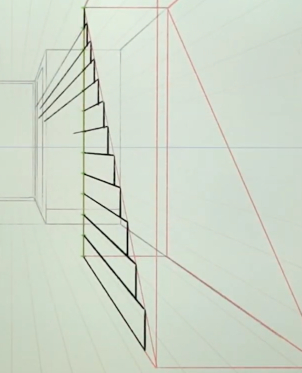 使用一点透视来绘制漫画楼梯！