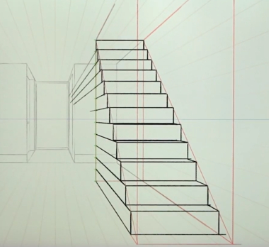 使用一点透视来绘制漫画楼梯！