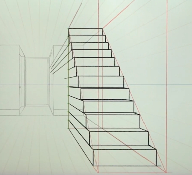 平行透视楼梯画法图片