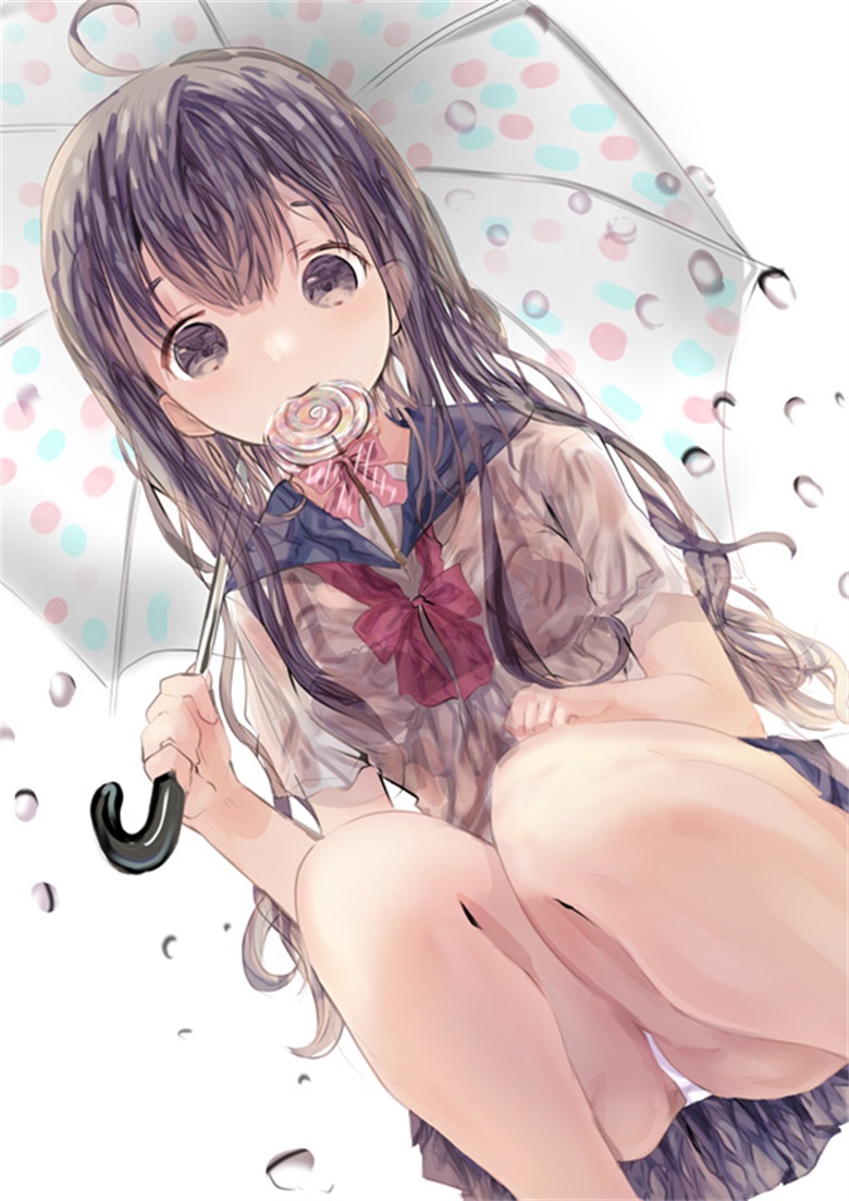 【绘画作品分享】下雨天的小姐姐