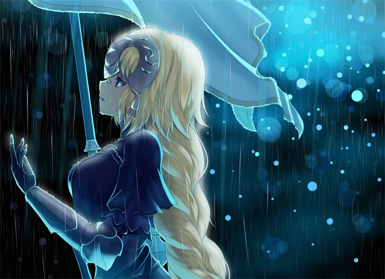 【绘画作品分享】下雨天的小姐姐